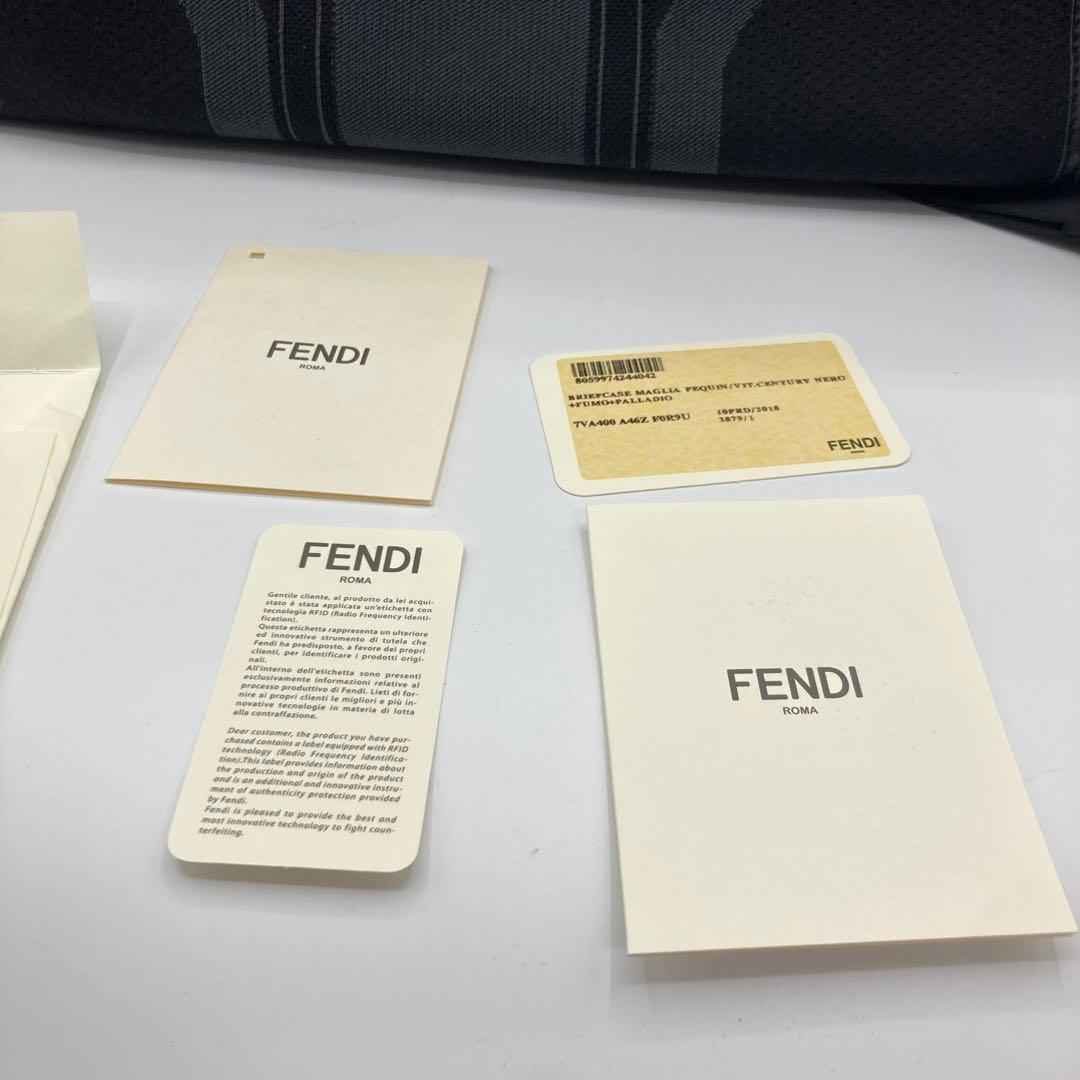 FENDI フェンディ 7VA400 ロゴ メッシュ ビジネスバッグ