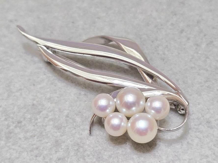 MIKIMOTOミキモト SV あこや真珠ブローチ パール 本真珠　42034
