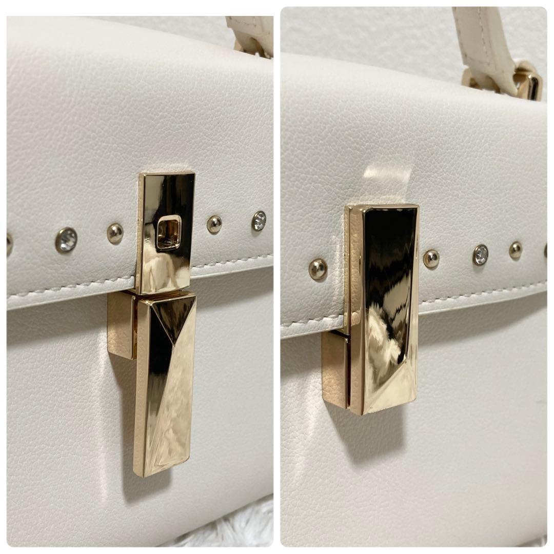 美品♡ セルフォード リュタン ビジュースタッズポシェット 白 アイボリー