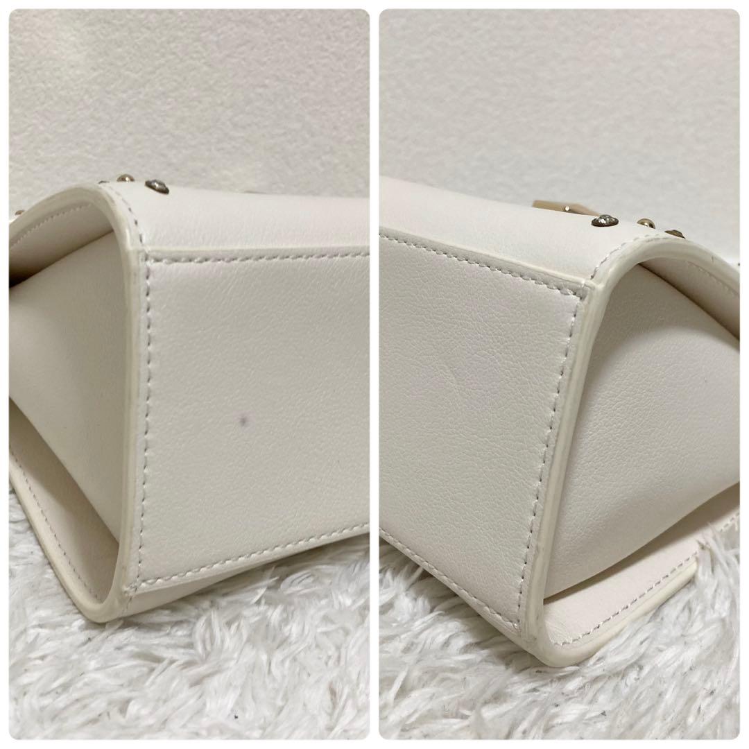 美品♡ セルフォード リュタン ビジュースタッズポシェット 白 アイボリー