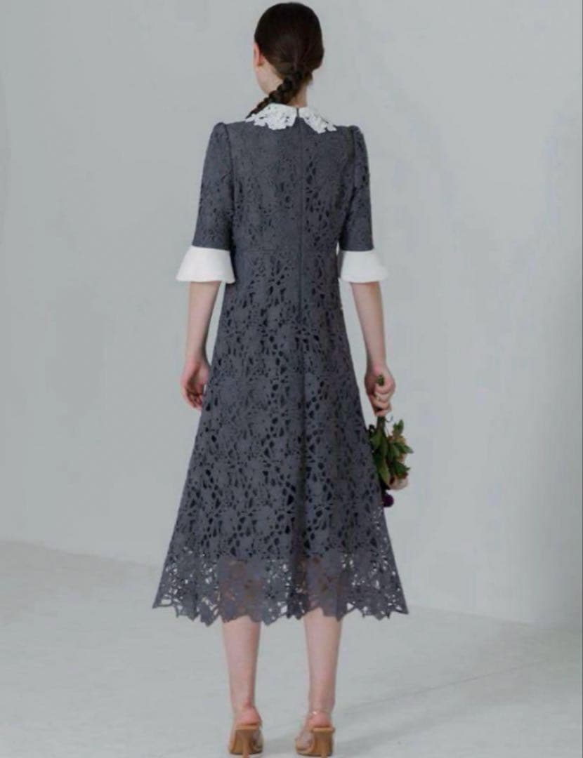 花柄レースカラースパンコールAラインドレス結婚式二次会パーティー成人式デート