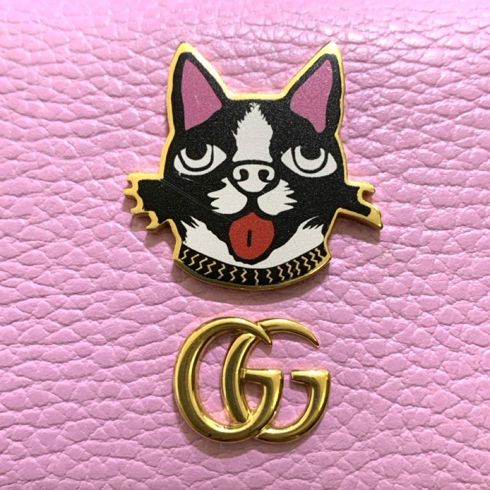 【希少】グッチ 二つ折り財布 ボスコ ピンク マーモント GUCCI