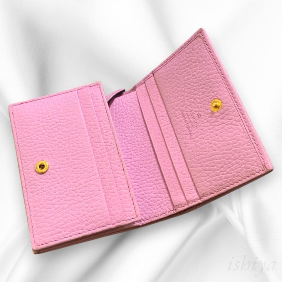 【希少】グッチ 二つ折り財布 ボスコ ピンク マーモント GUCCI