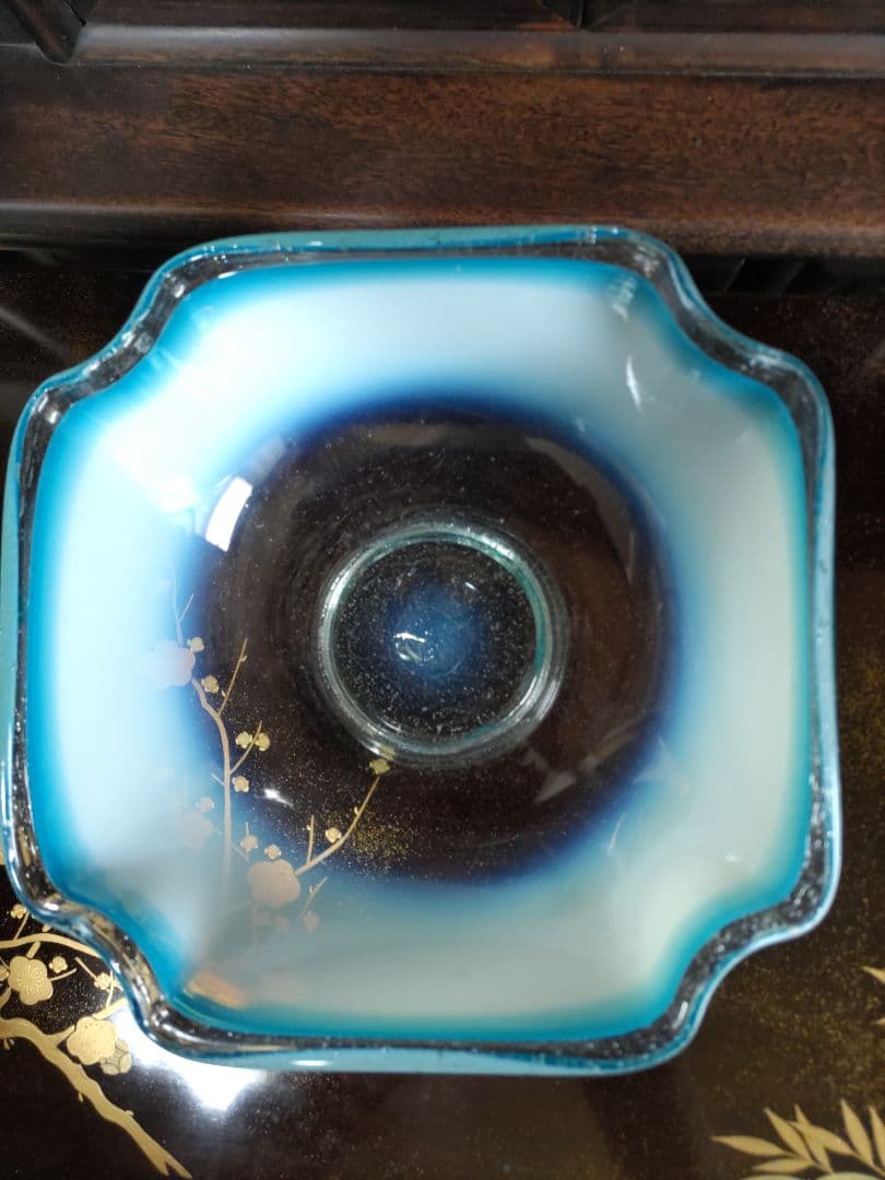 み*し様 乳白　青縁　スミ入れ鉢