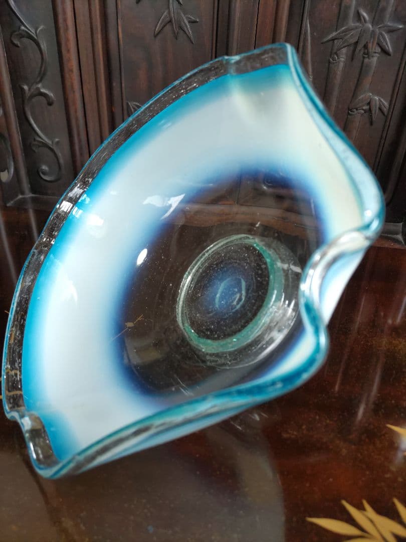 み*し様 乳白　青縁　スミ入れ鉢