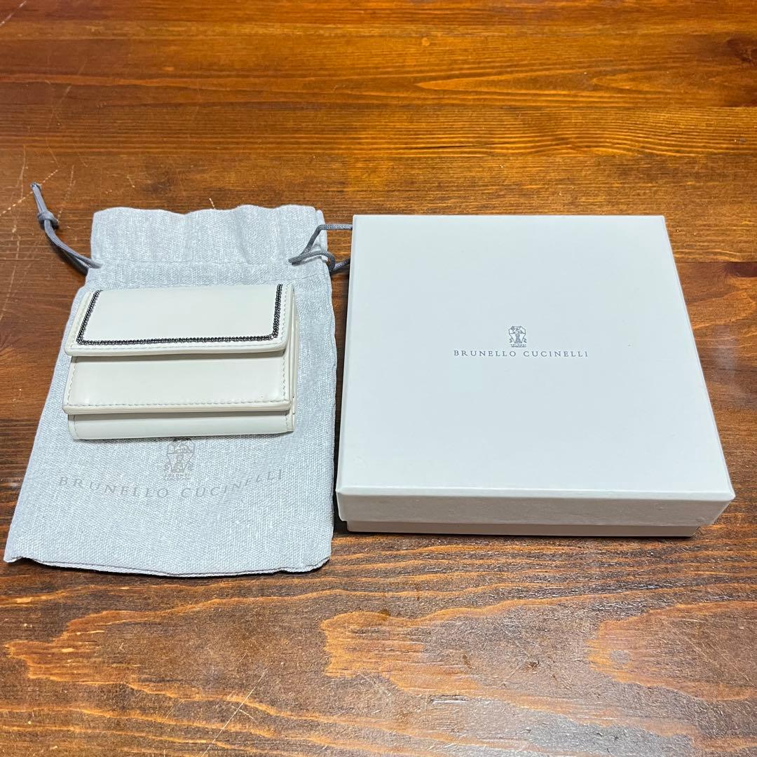 桃*郎様 BRUNELLO CUCINELLI 三つ折り財布 ホワイト