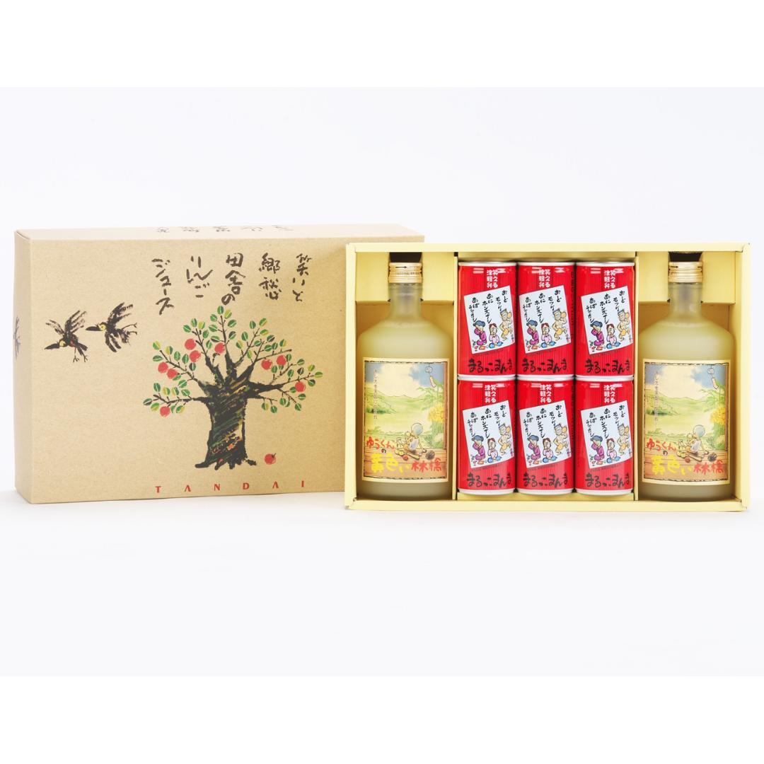 瓶と缶の詰合せ果汁100%りんごジュース【720ml瓶2本・195g缶6本】3箱