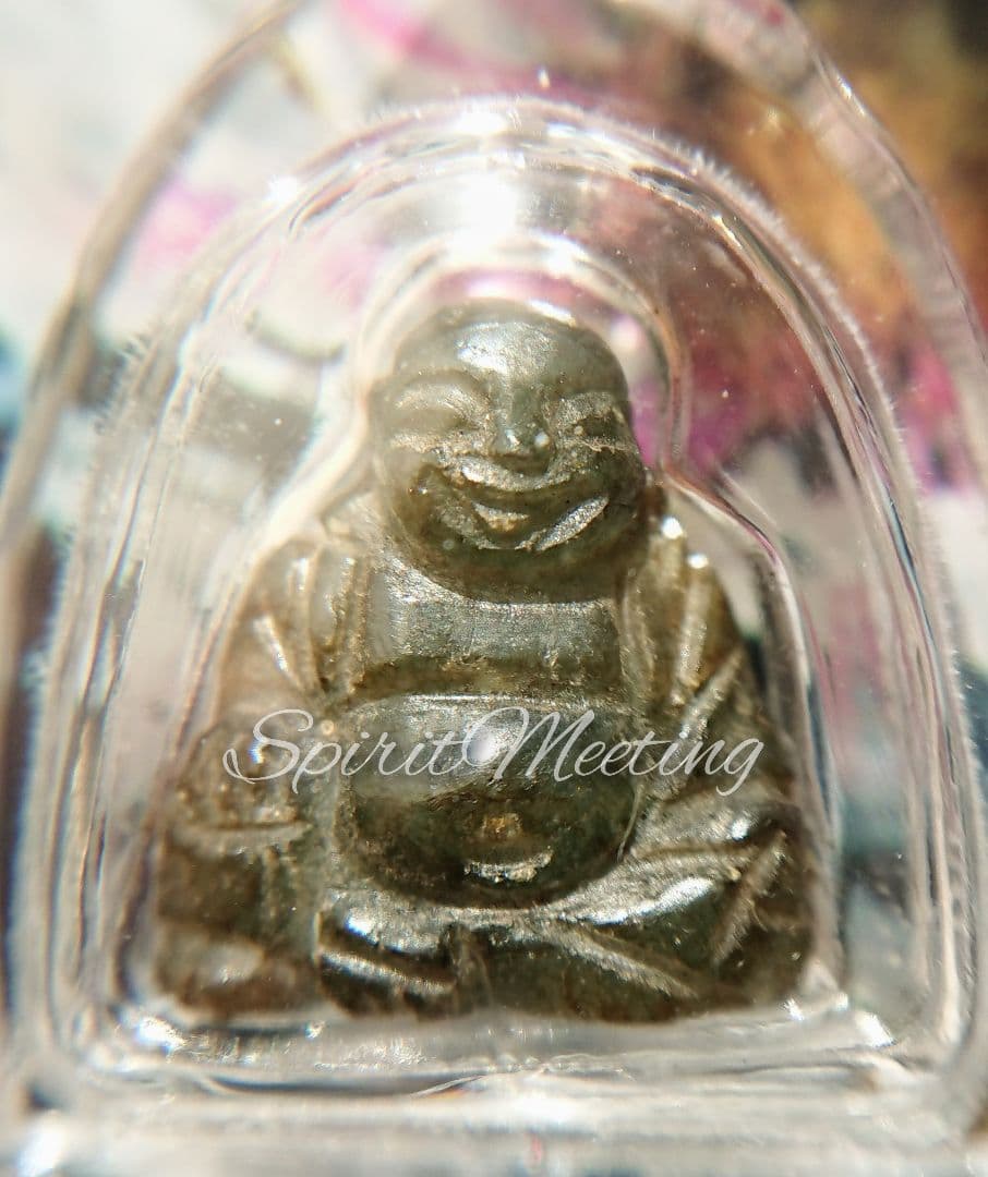 瞑想と翡翠の父　翡翠の仏陀お守り　C プラクルアン　霊石　　パワーストーン　開運