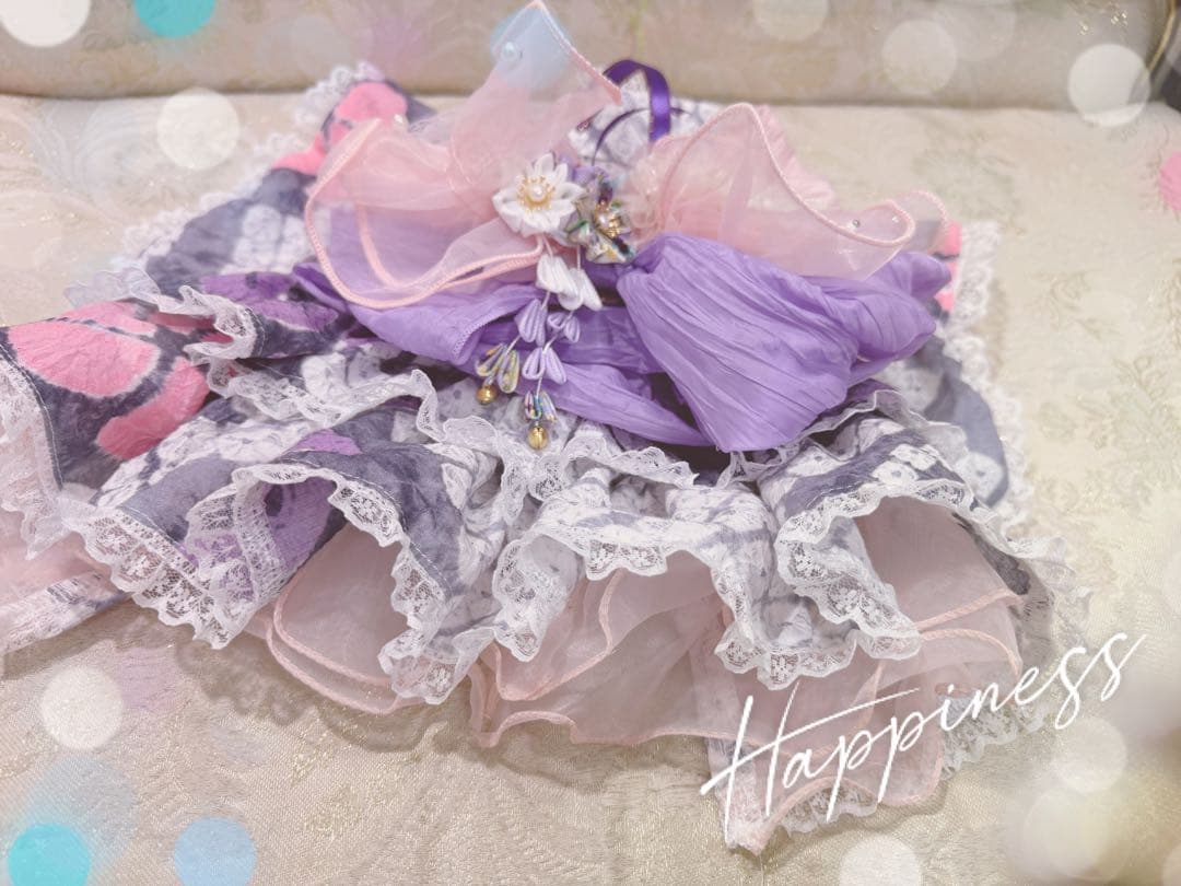 F2.pon2pan2現品☆犬有松絞り浴衣☆犬浴衣☆ひい様