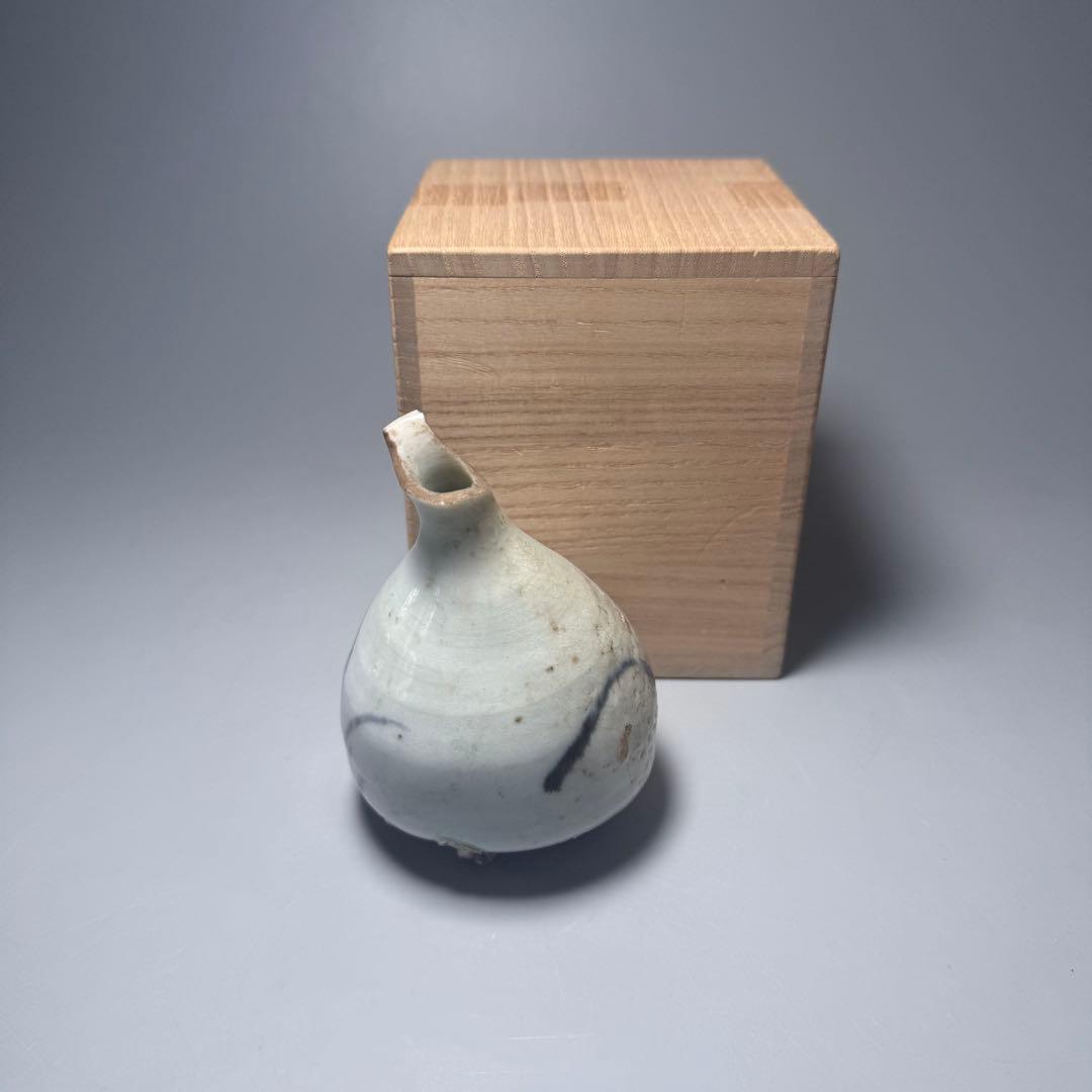 初期伊万里　染付草文様　徳利　小瓶　箱付　1600年前半　登窯　江戸初期　出土品