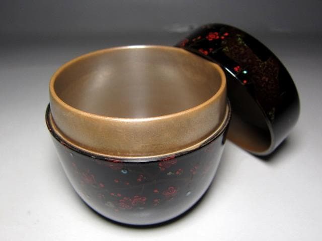 八雲塗 山根進(雙進・そうしん) 内銀桜絵大棗 表千家十三代即中斎花押 m144