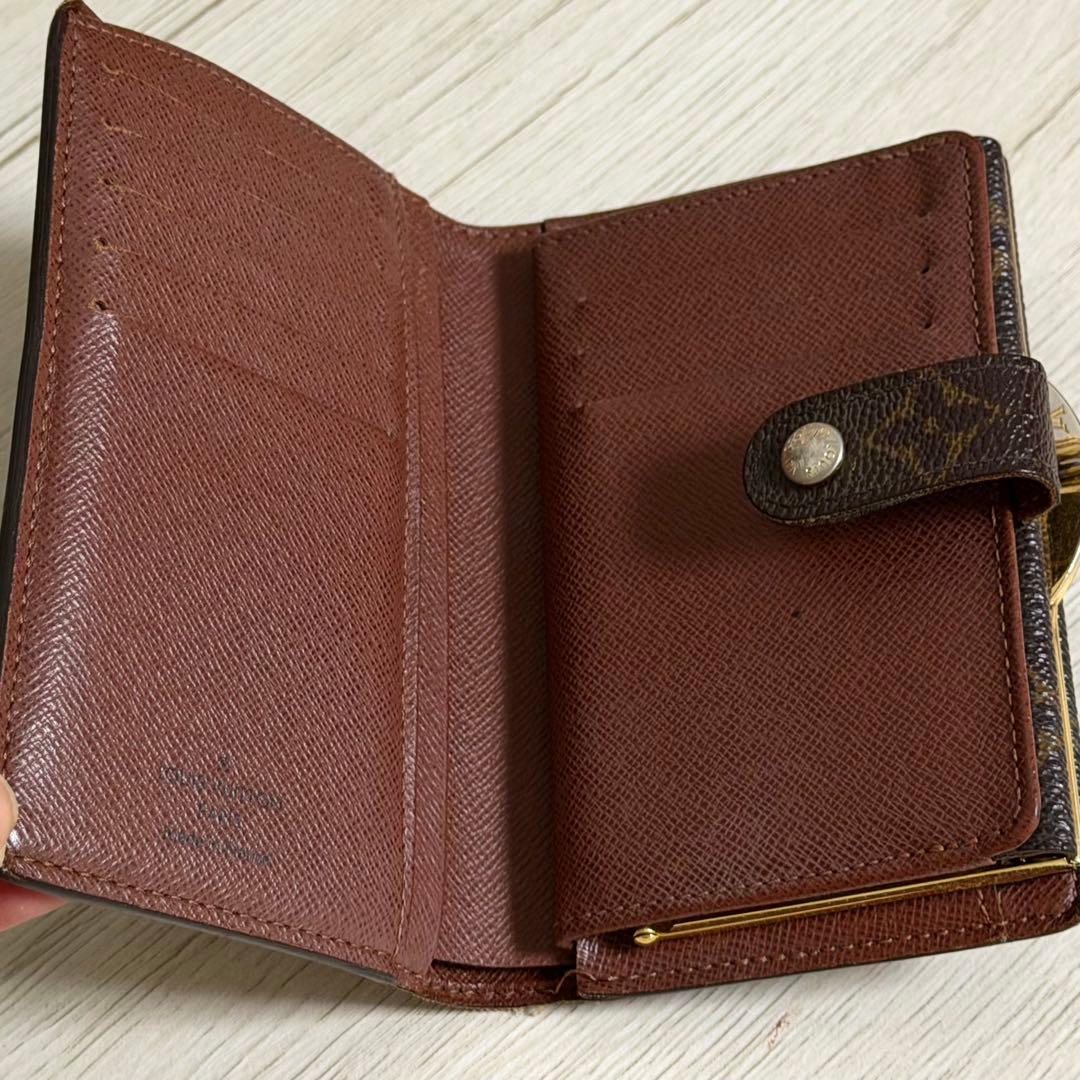 ルイヴィトン　ポルトフォイユ・ヴィエノワ　がま口　レザー