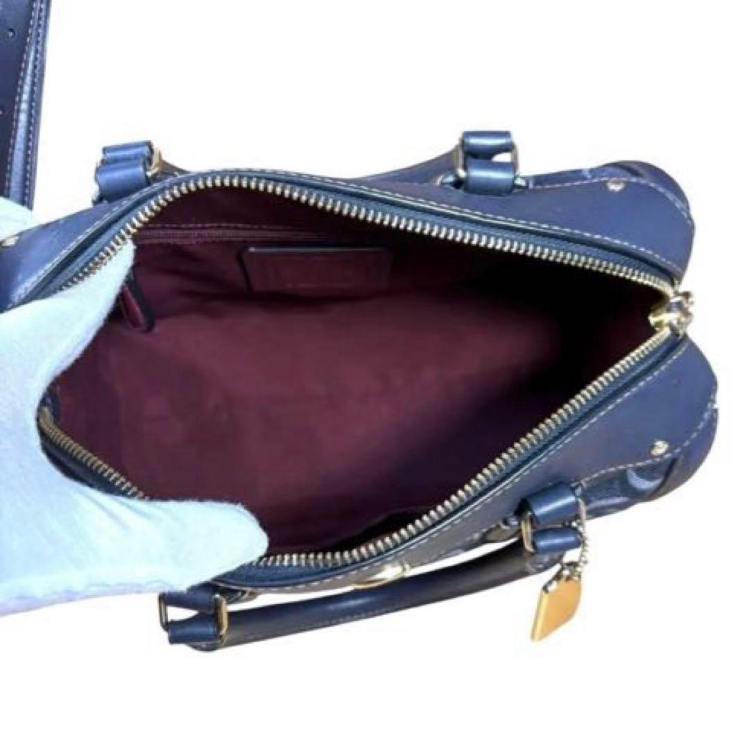 【美品】希少　COACH 2way バッグ シグネチャー　デニム　ボストン