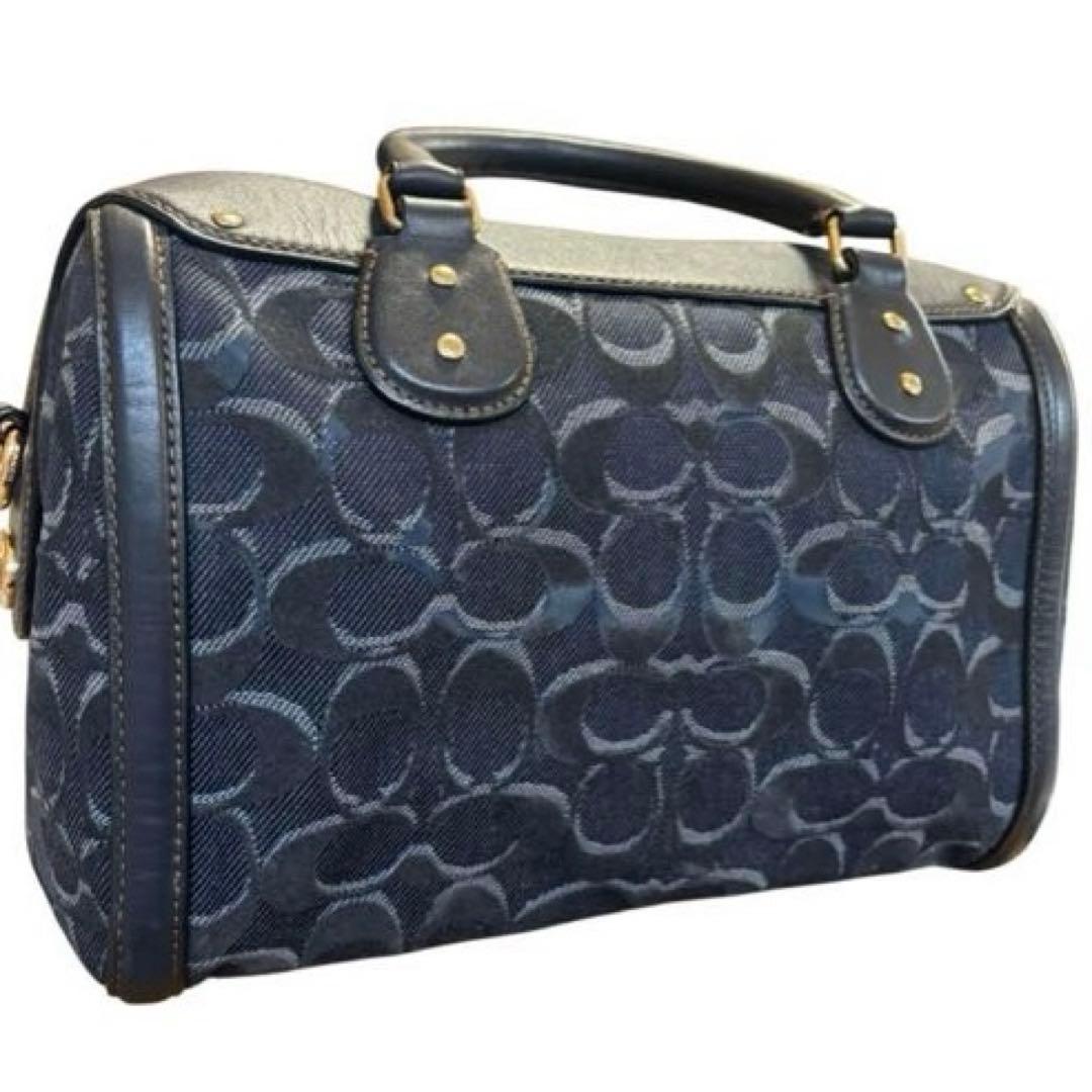 【美品】希少　COACH 2way バッグ シグネチャー　デニム　ボストン