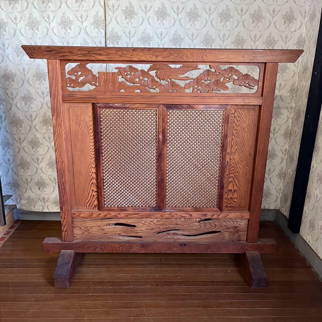 【アンティーク】昭和レトロ 木製 衝立 間仕切り 欄間 パーテーション 古民家