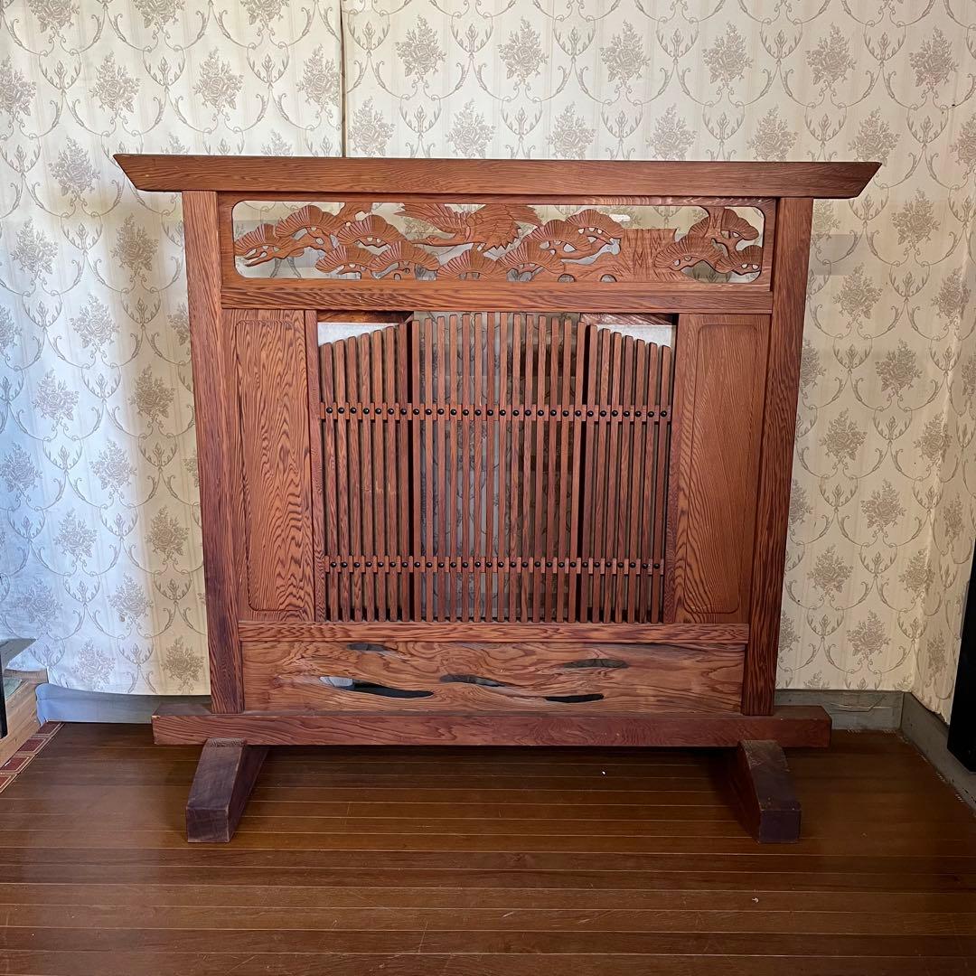 【アンティーク】昭和レトロ 木製 衝立 間仕切り 欄間 パーテーション 古民家