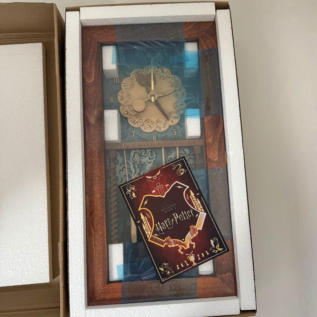 ハリーポッター公式品ウィーズリー家の木製掛け時計 レプリカ アンティーク 限定版
