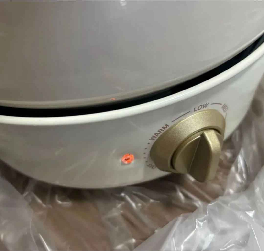 【未使用】BRUNO オーバルホットプレート グリルポット グレージュ／ホワイト