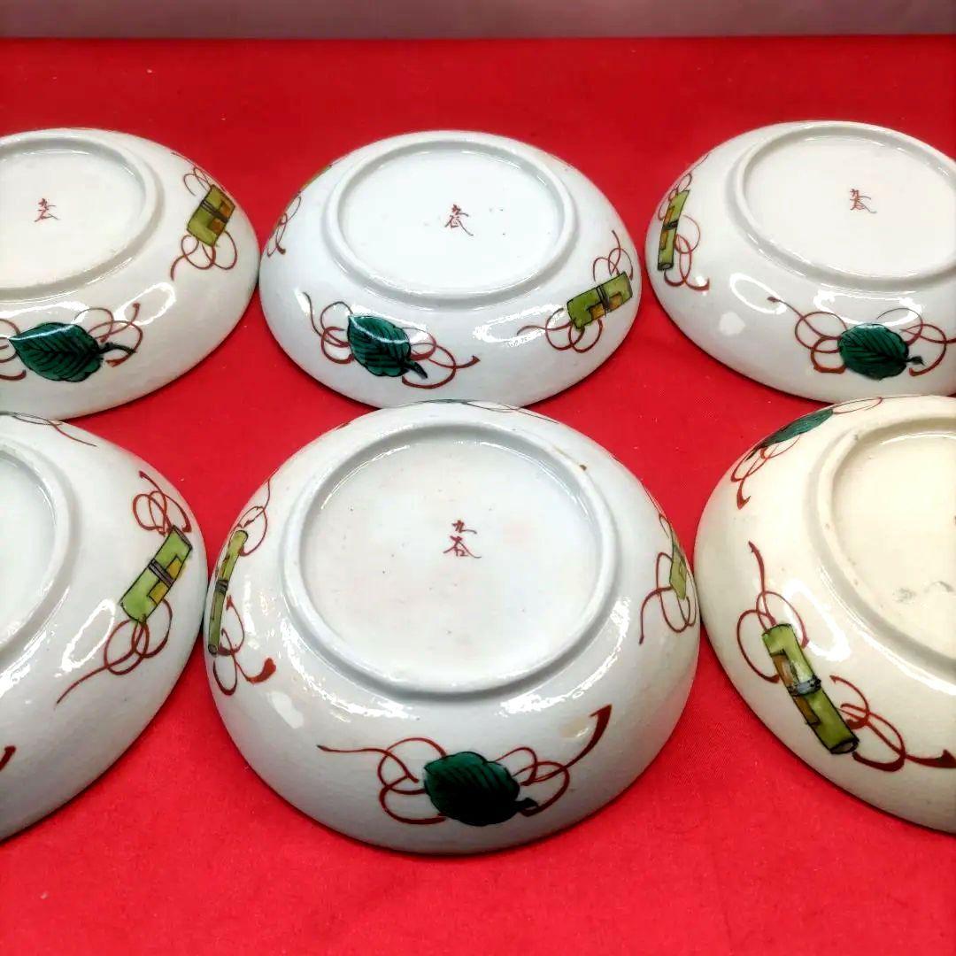 九谷焼　古九谷　色絵　豆皿　小皿　なます皿　6客セット