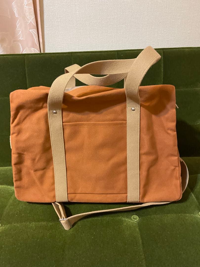 信三郎帆布 オレンジ ボストンバッグ