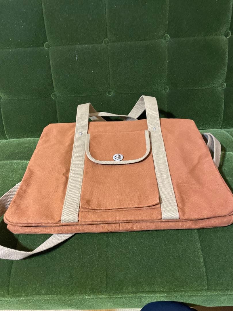 信三郎帆布 オレンジ ボストンバッグ