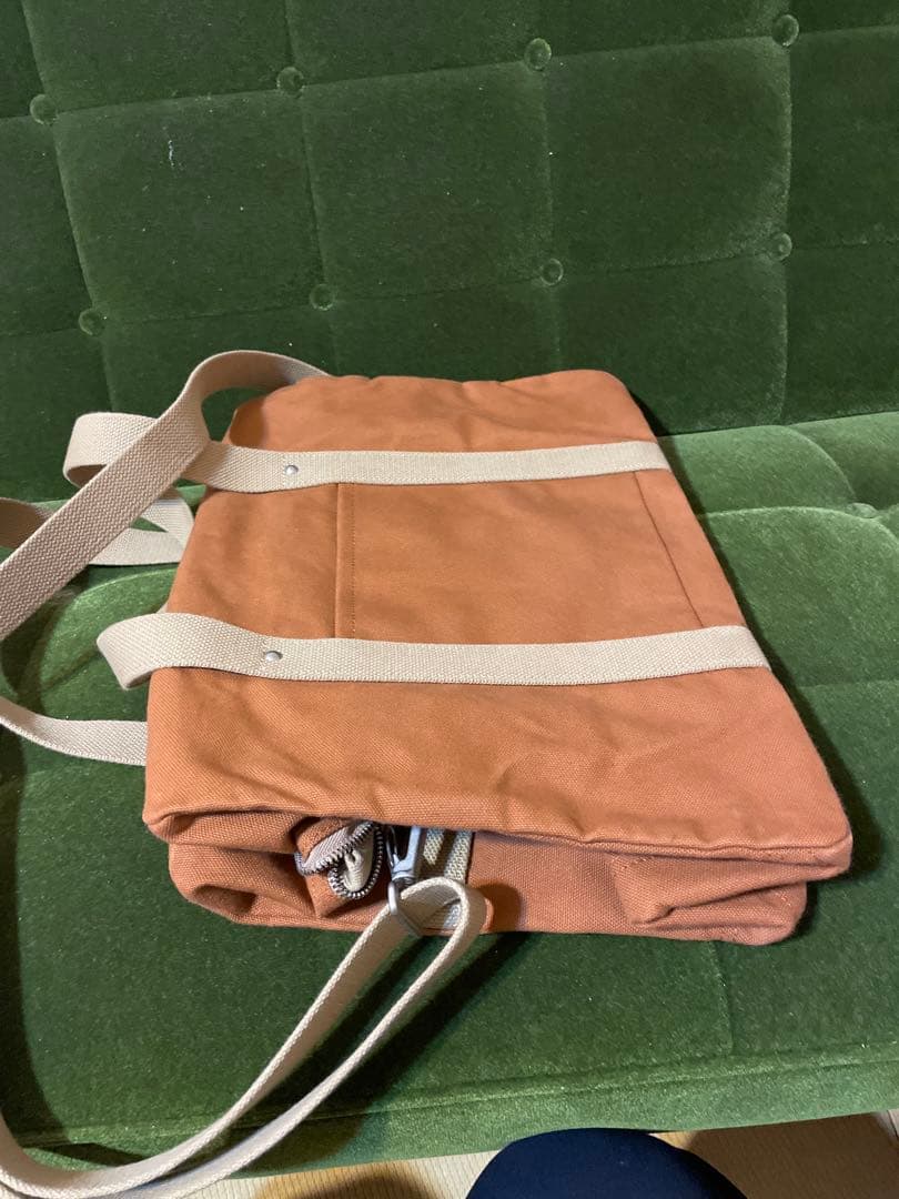 信三郎帆布 オレンジ ボストンバッグ