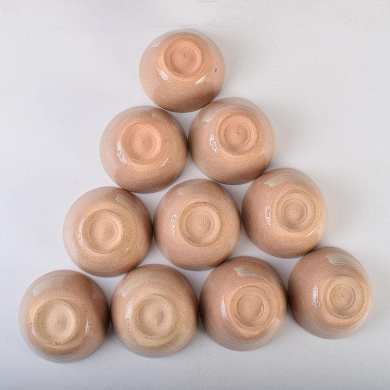 茶道具　阿漕窯　福森円二造　御本　刷毛目　数茶碗　十客　共箱　M　R9298H