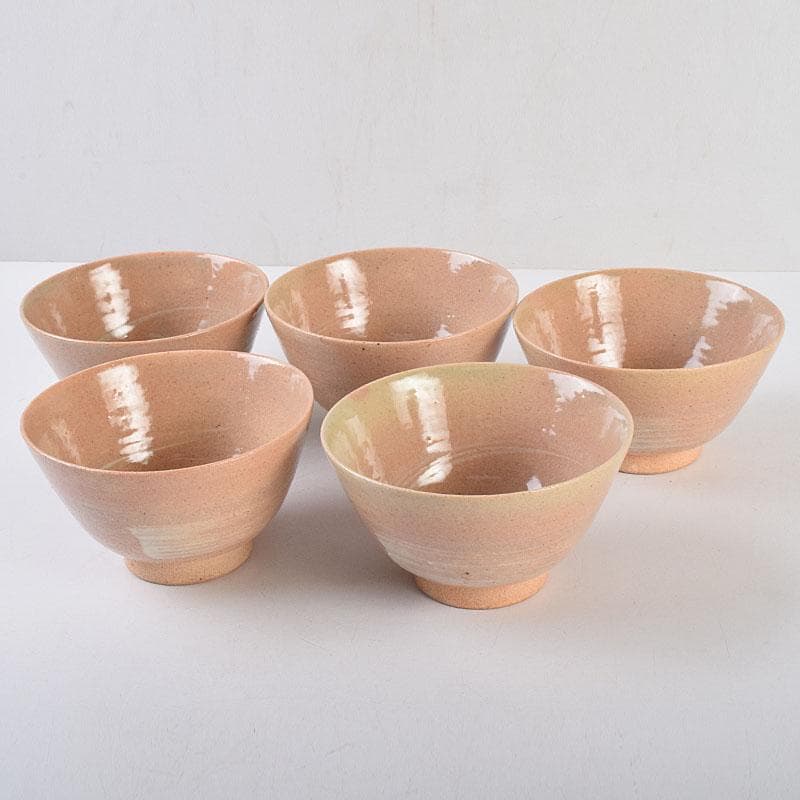 茶道具　阿漕窯　福森円二造　御本　刷毛目　数茶碗　十客　共箱　M　R9298H