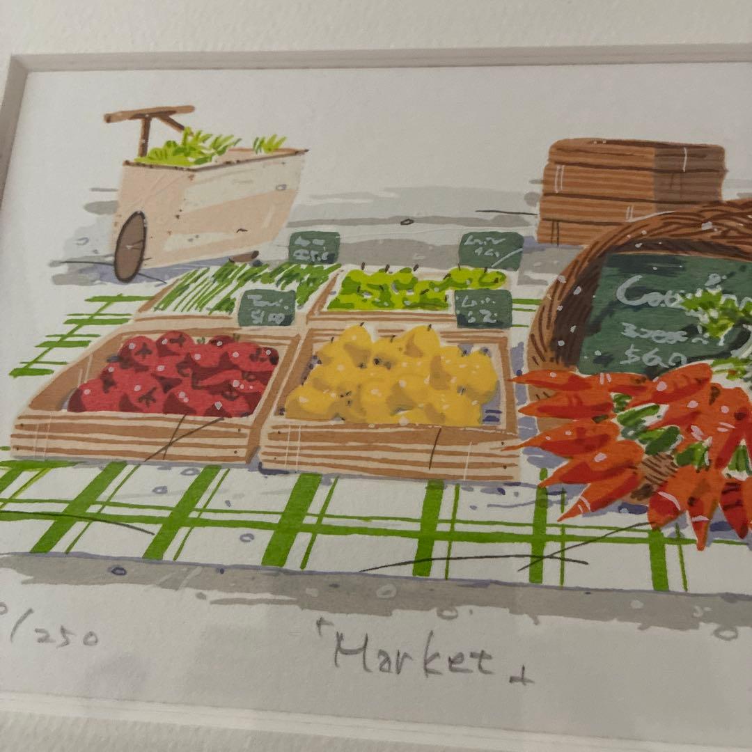 見杉宗則　リトグラフ　Market