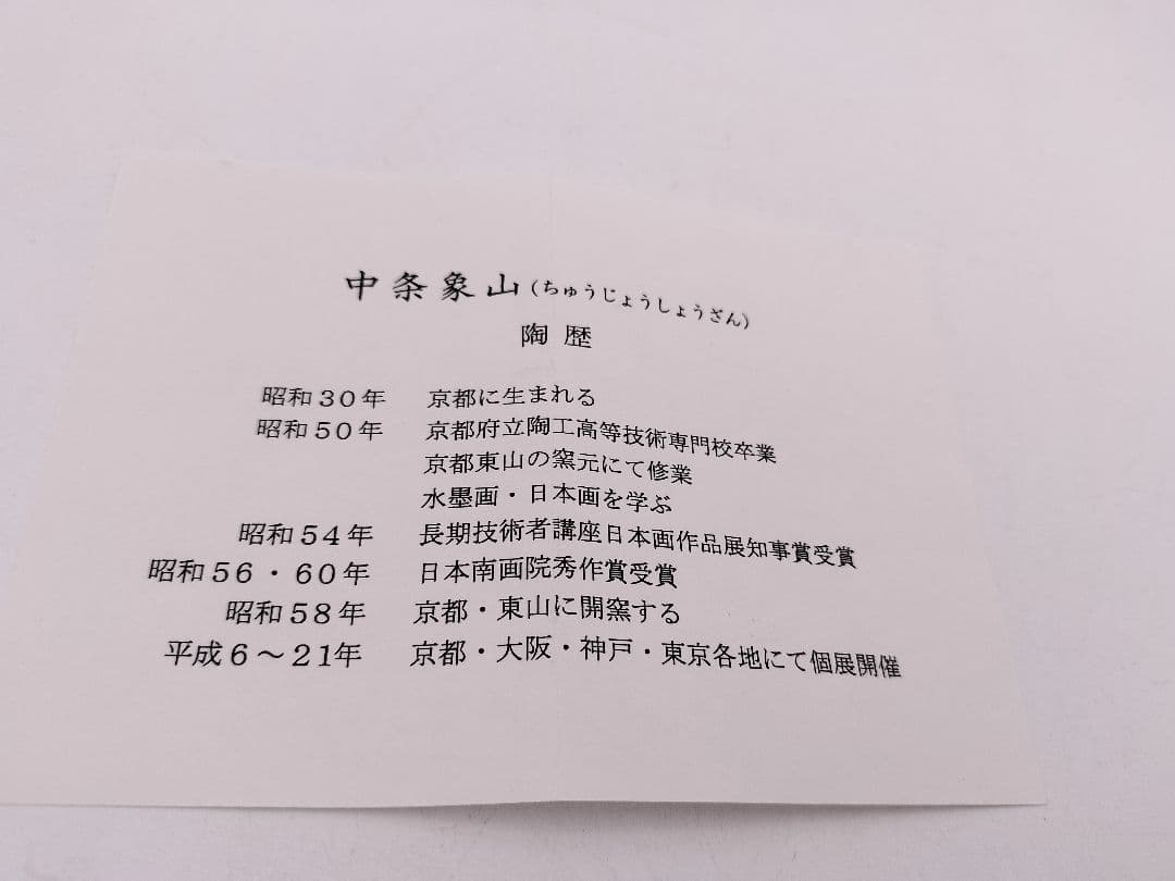 b950【新品・未使用】平茶碗 流水に青楓 中条象山 木箱 茶道具