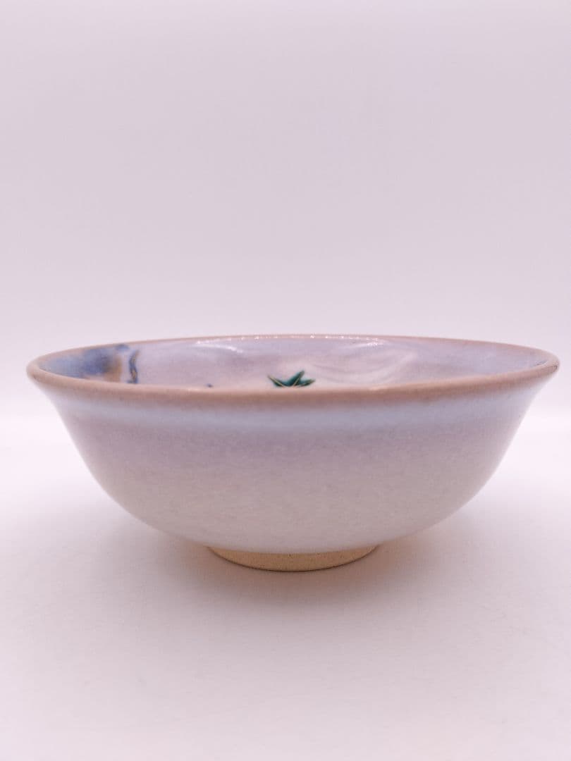 b950【新品・未使用】平茶碗 流水に青楓 中条象山 木箱 茶道具