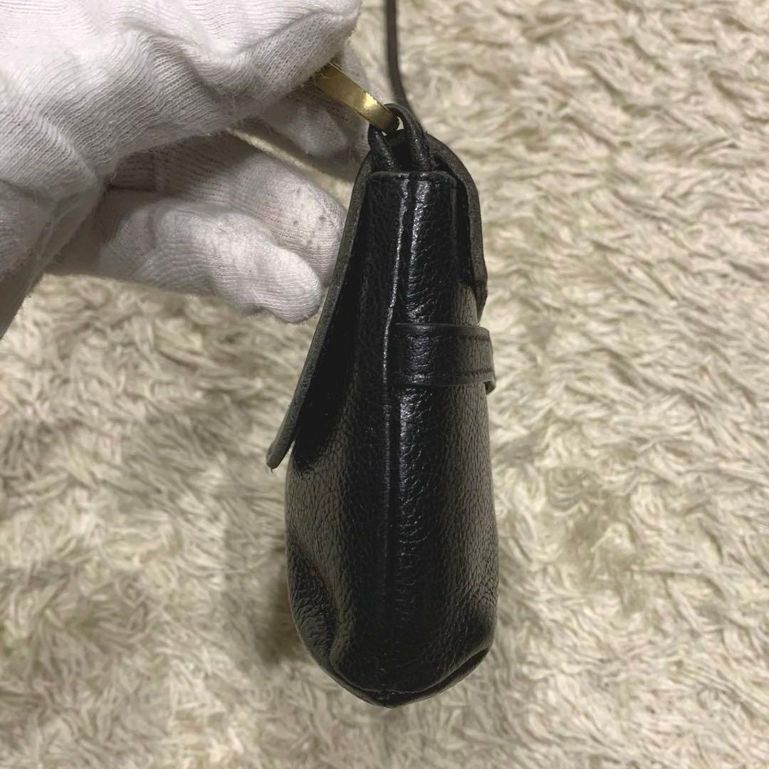 極美品✨イルビゾンテ ショルダーウォレット ブラック ロゴ レザー 革