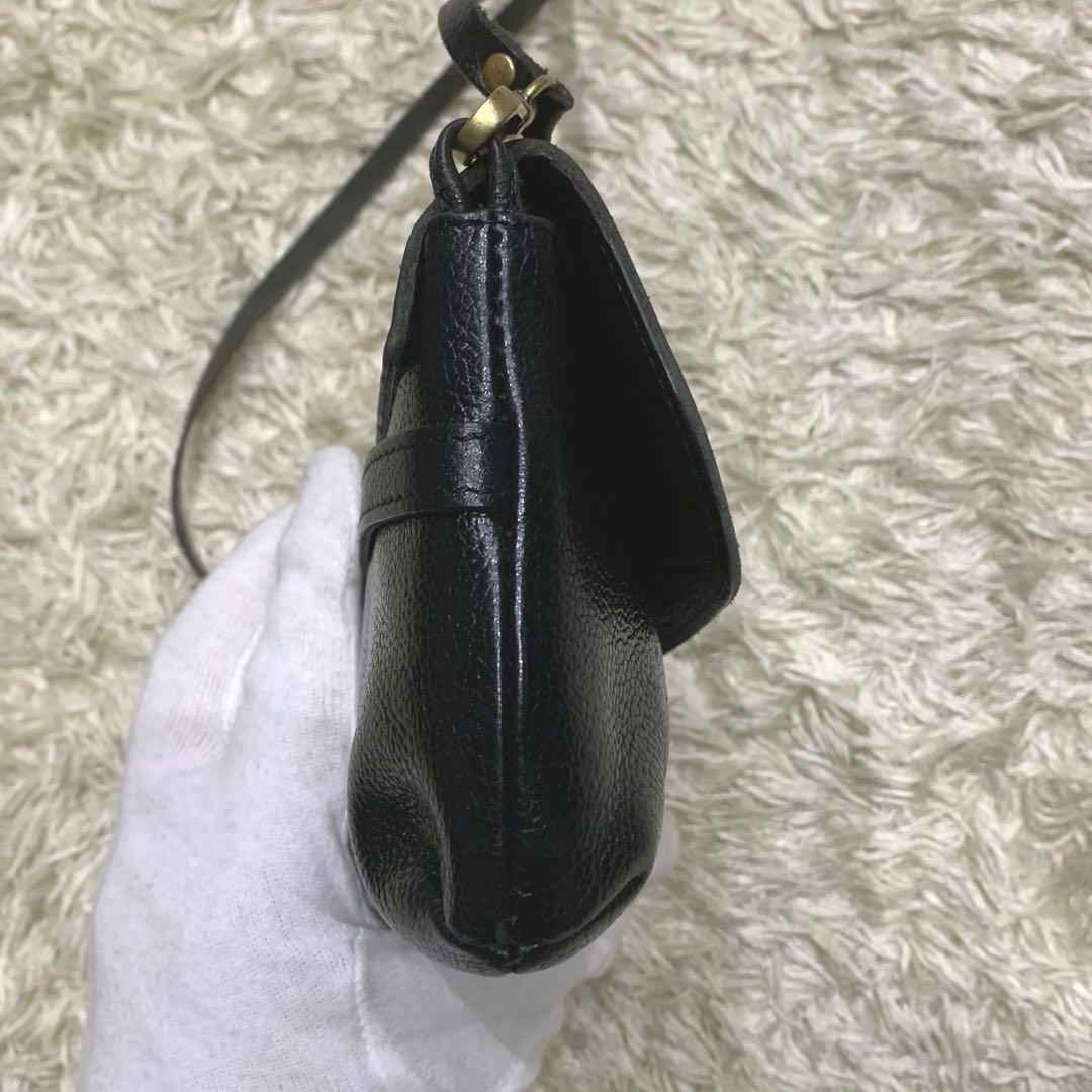極美品✨イルビゾンテ ショルダーウォレット ブラック ロゴ レザー 革