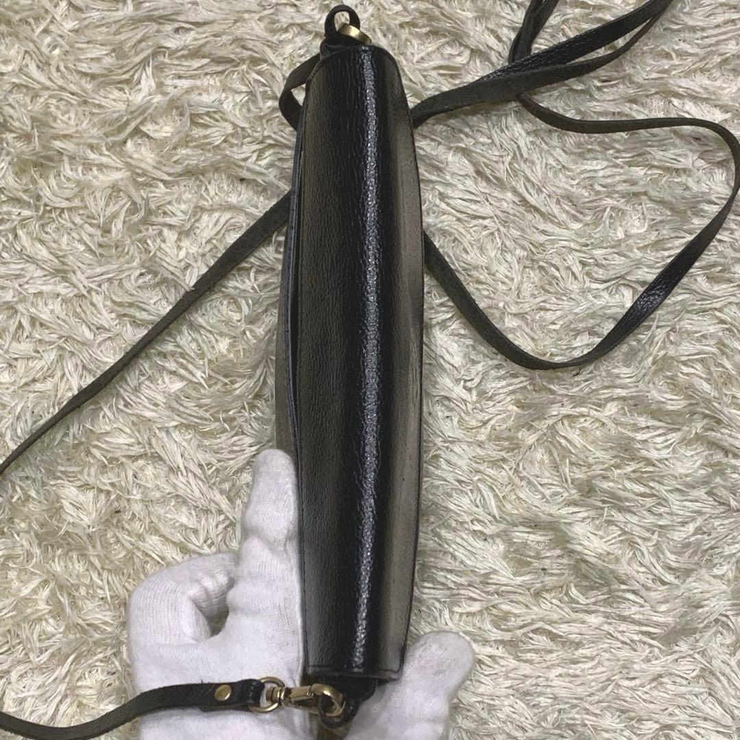 極美品✨イルビゾンテ ショルダーウォレット ブラック ロゴ レザー 革