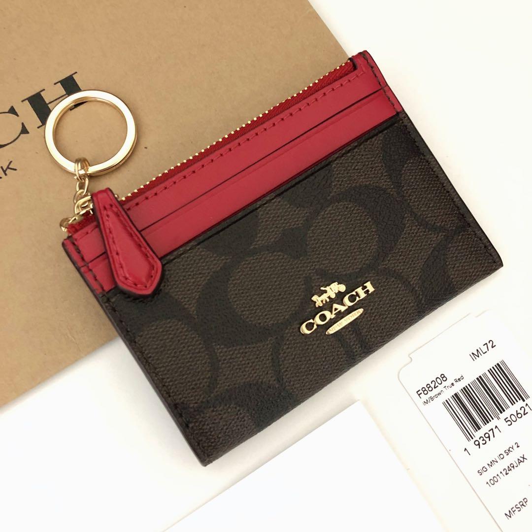 COACH コーチ　ケース 小銭入れ財布　シグネチャー　トゥルーレッド 赤