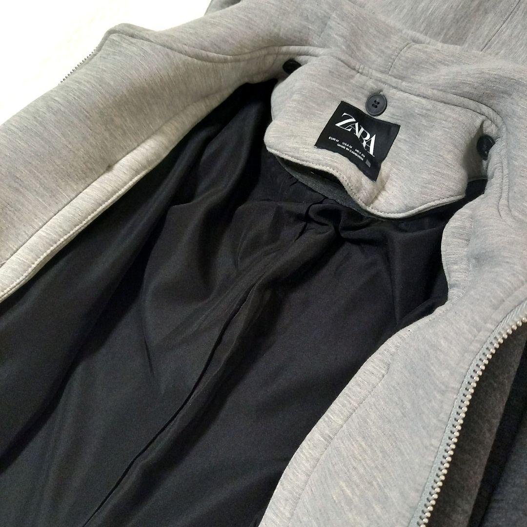 極美品✨ZARA デタッチャブルフードコート ロング チェスター コントラスト