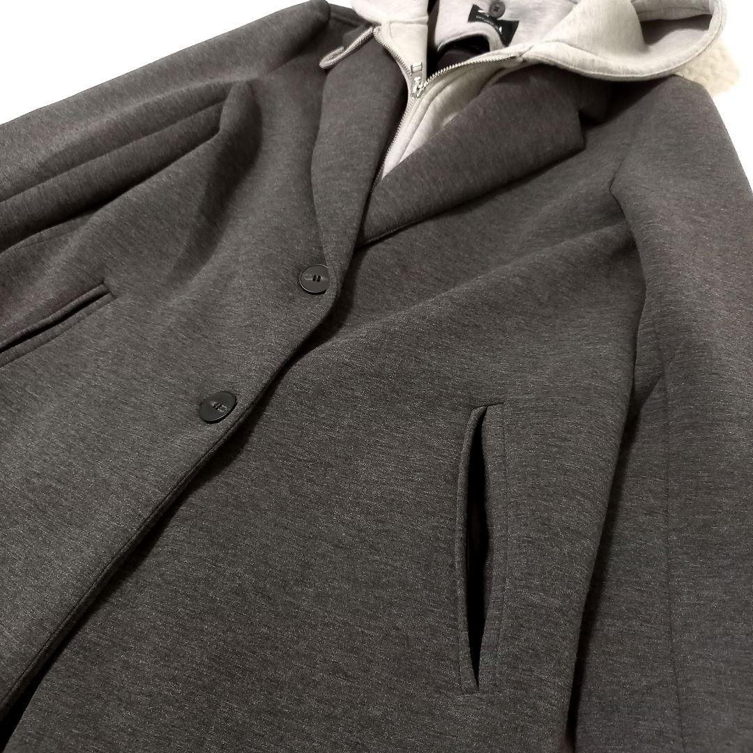 極美品✨ZARA デタッチャブルフードコート ロング チェスター コントラスト