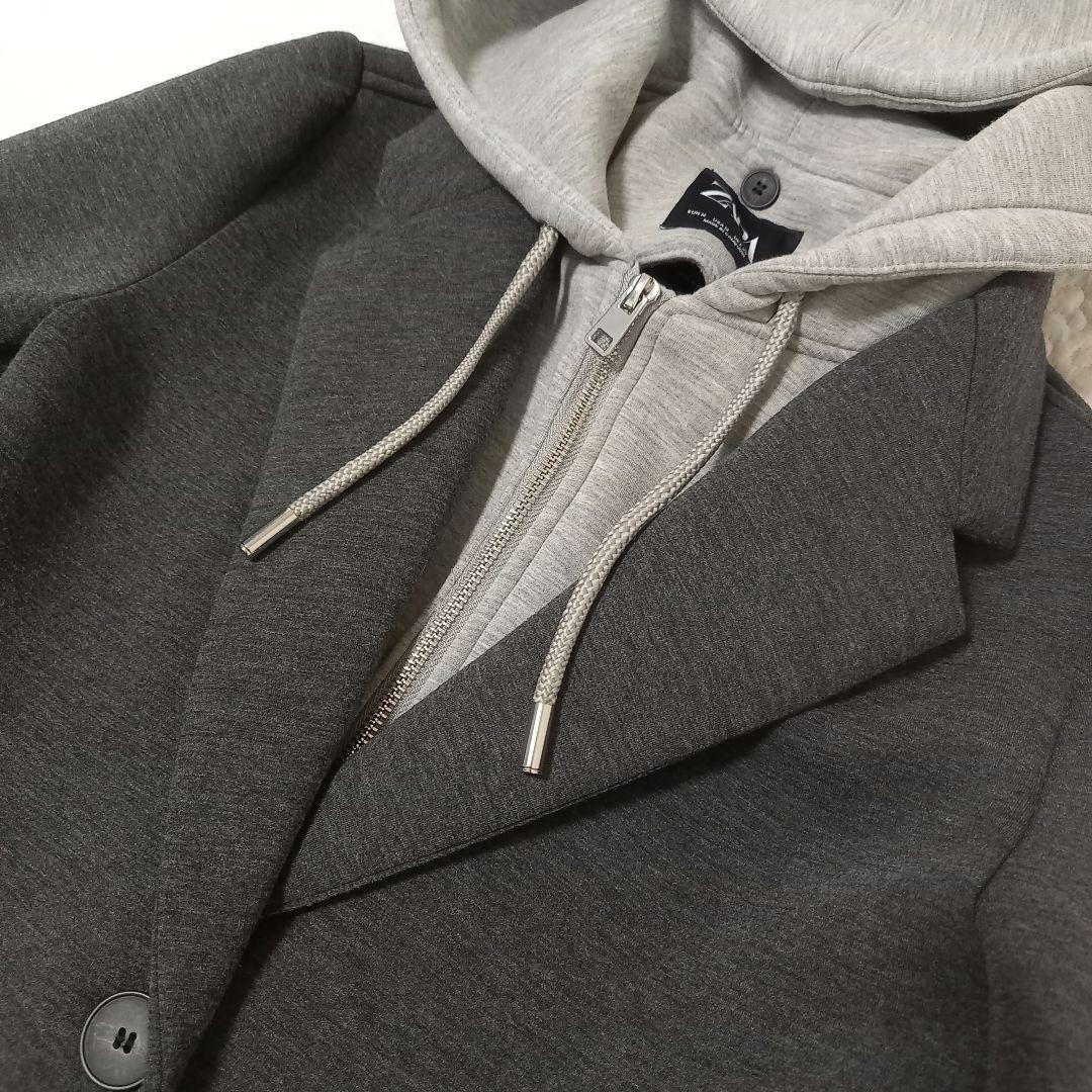 極美品✨ZARA デタッチャブルフードコート ロング チェスター コントラスト