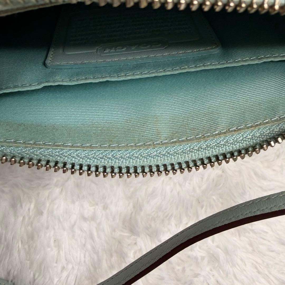 美品✨希少カラーコーチ COACH アクセサリーポーチ　シグネチャー　y2k