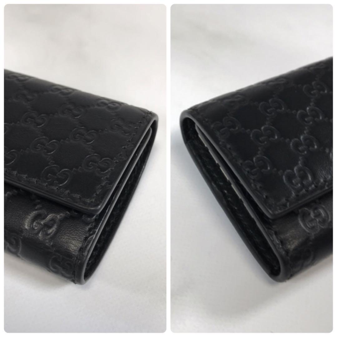 極美品　グッチ　キーケース　6連　マイクロシマ　 GG柄　ブラック