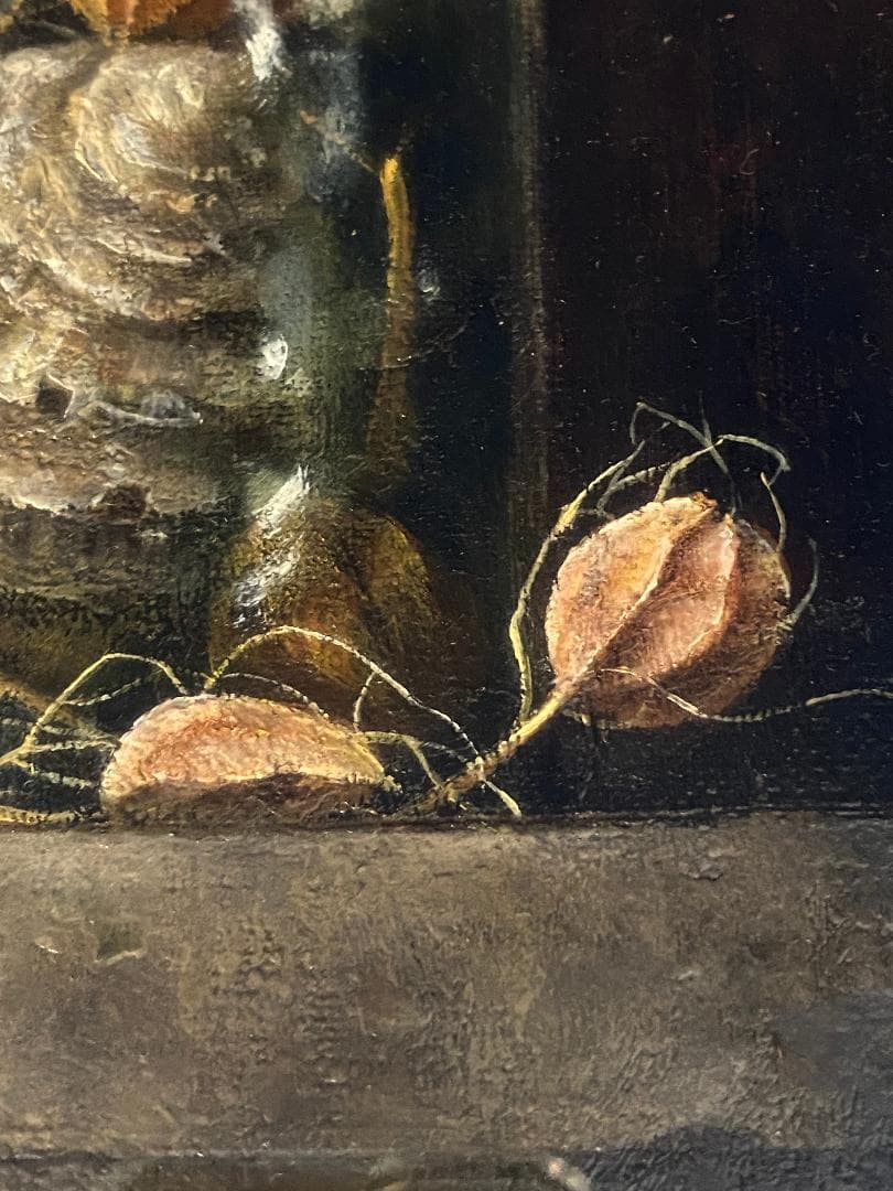 「真作」萩原義雄「静物」静物画　油彩画　額装　サイン有り　F4号