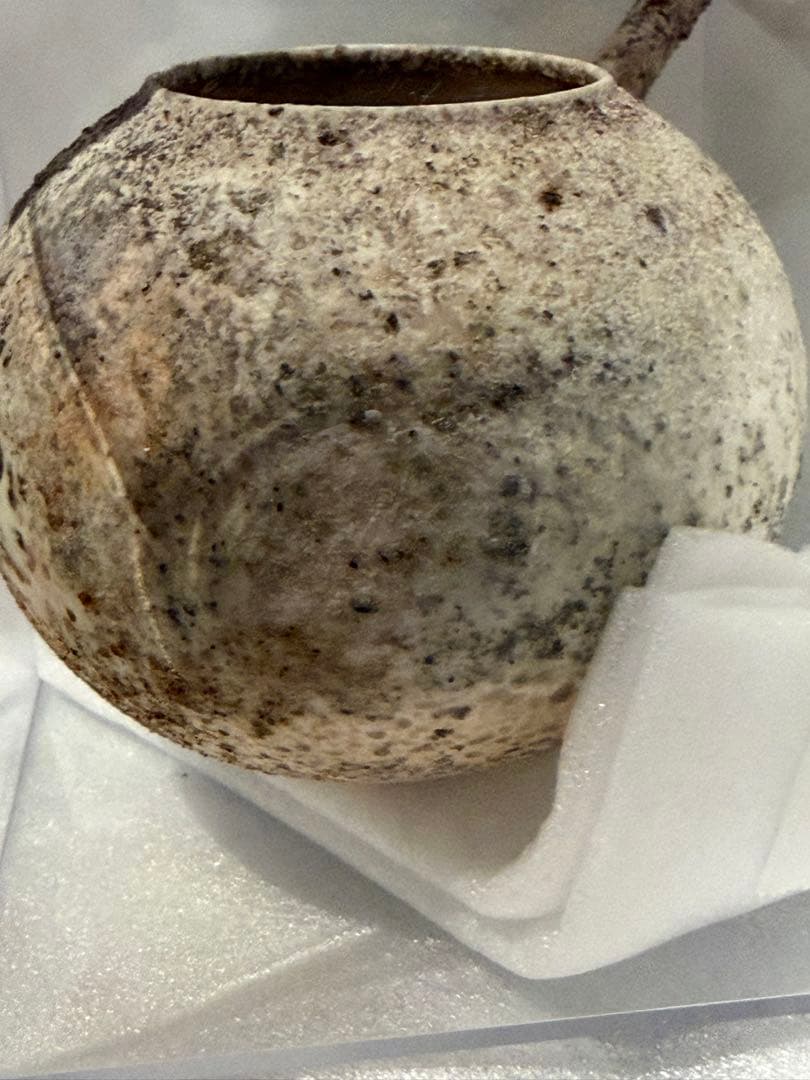 専用ケース付　作家もの　月面の様な陶磁器の茶道具　酒器　蓋の無い注器