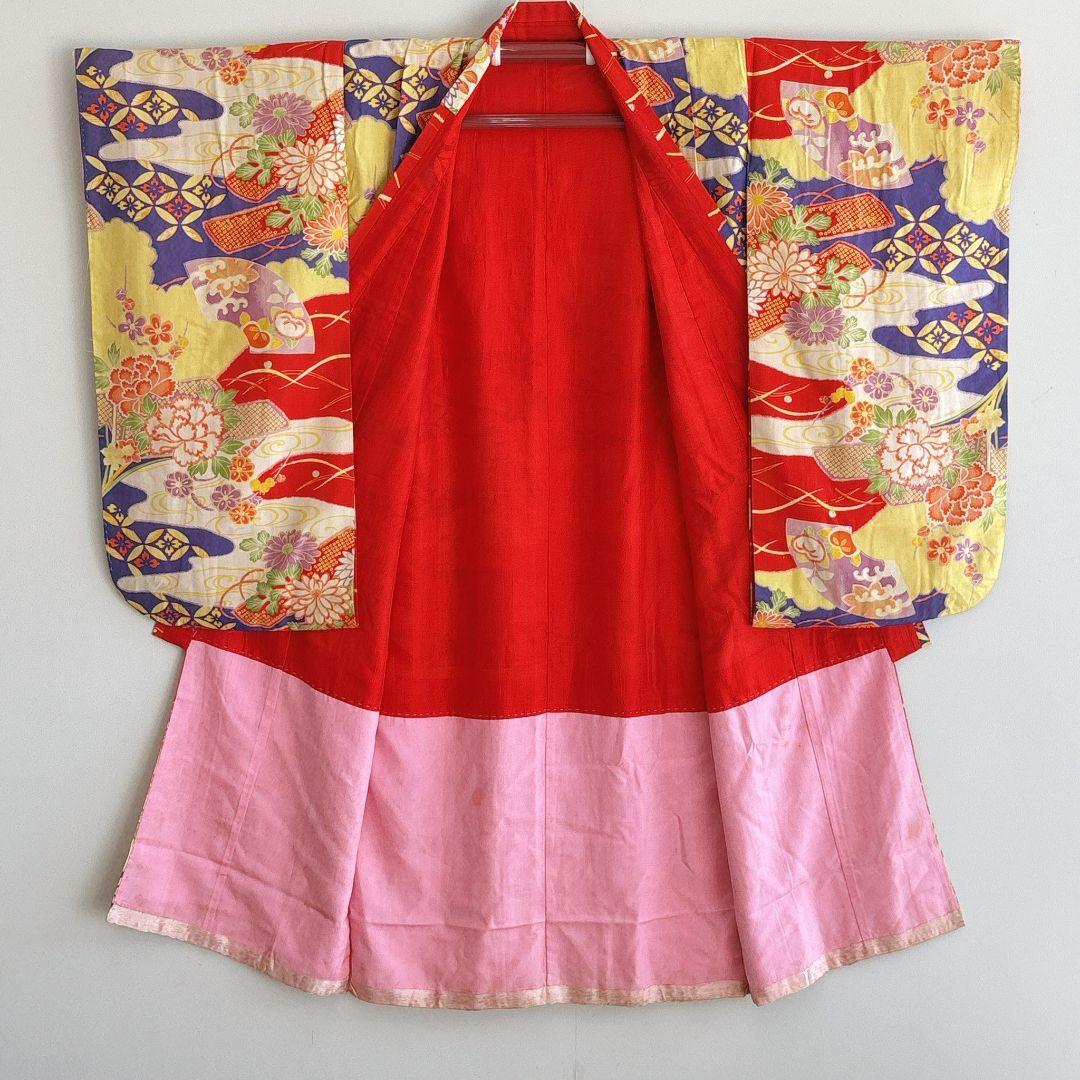 七五三７歳女の子　きもの　昭和レトロ　ハンドメイド　61225