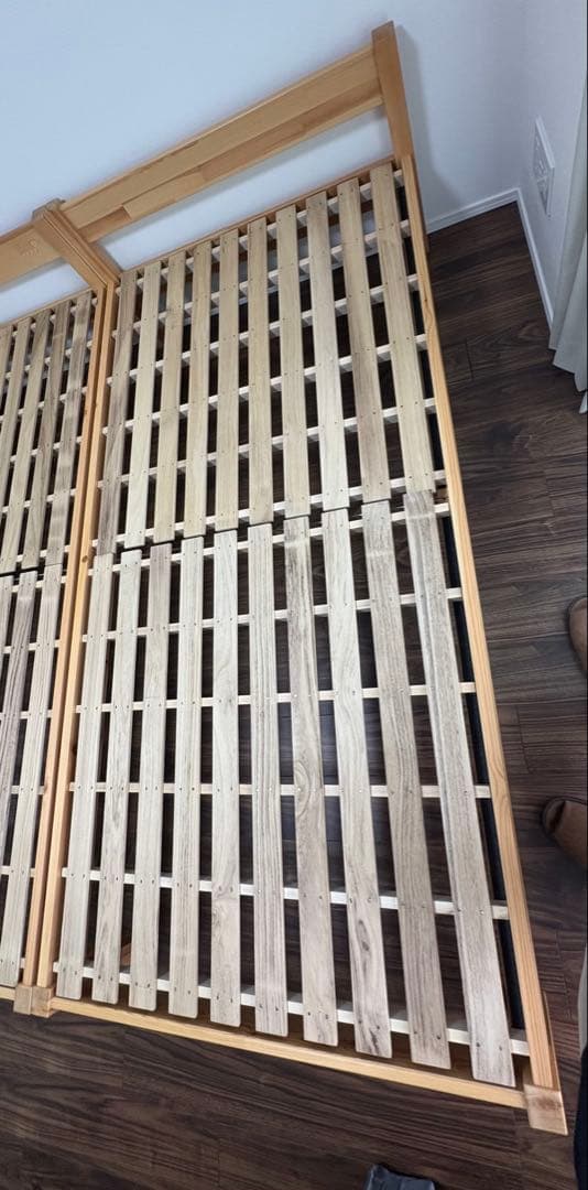 【引取限定】無印良品 シングルベッド パイン材①