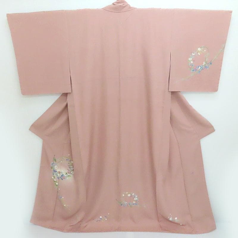 Club藤★付け下 十日町友禅 花輪紋様 お茶席着物 フォーマル (3344)