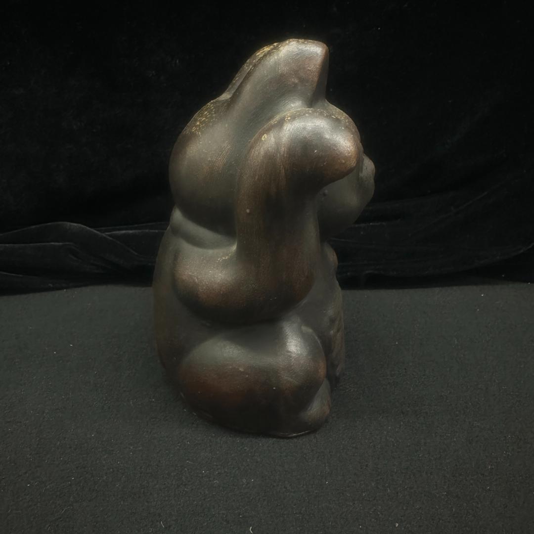 古備前　　 猫の置物　招き猫　縁起物 備前焼