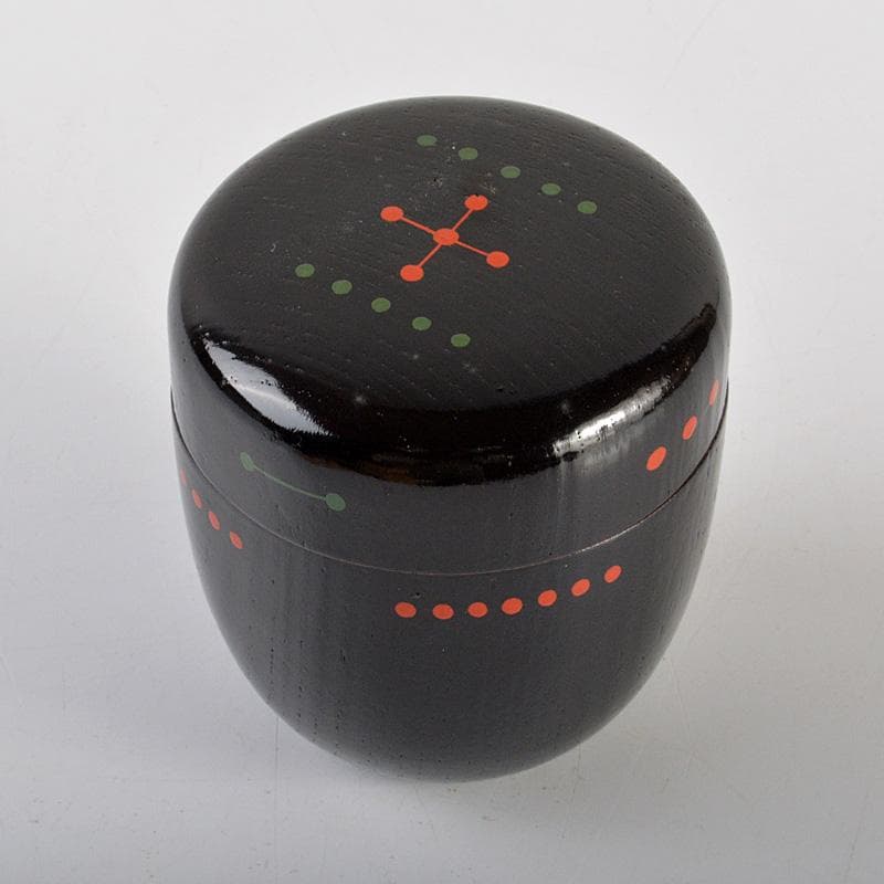 茶道具　円能斎好　黒漆　棗　花押あり　共箱　V　6351