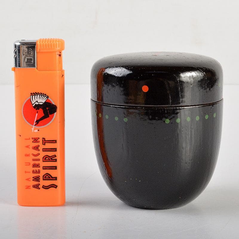 茶道具　円能斎好　黒漆　棗　花押あり　共箱　V　6351