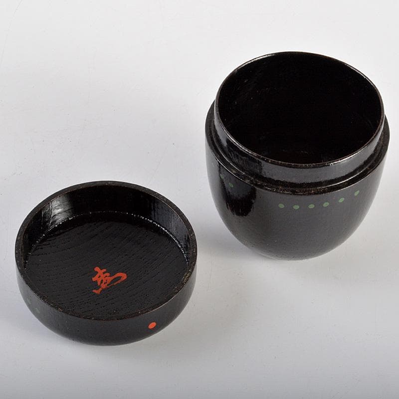 茶道具　円能斎好　黒漆　棗　花押あり　共箱　V　6351