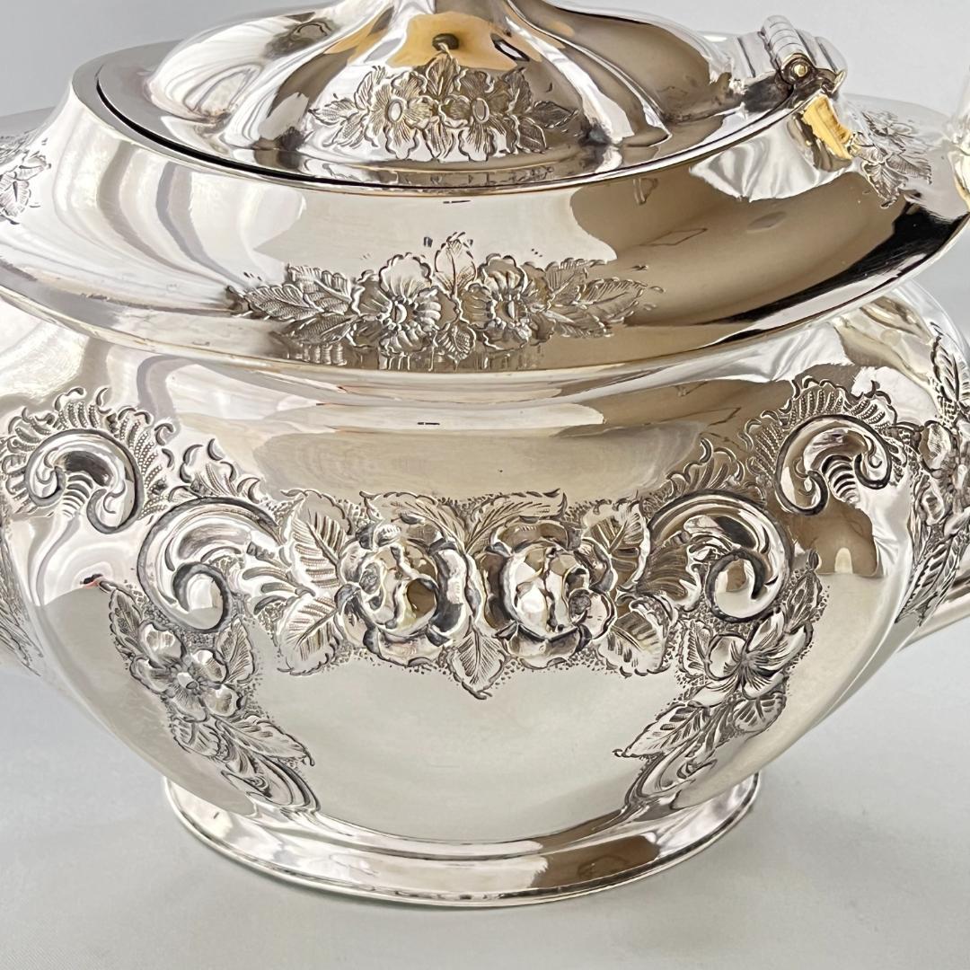 【Pinder Brothers】 ローズのティーセット 3点 薔薇のレリーフ